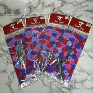 Lot of 4 Valentine's Day 20 Pk 4"x9" Cello Treat Bags Gift Bag Sacks Ties NEW